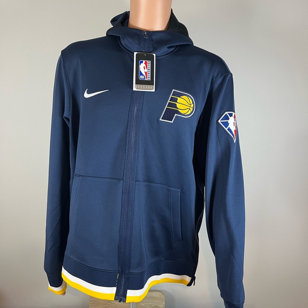 NIKE Indiana Pacers Hoodie Jacket L & XL Men Showtime Full Zip NBA 75 DB1036-419